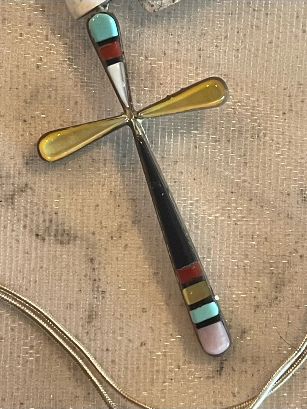 Cross Pendant Necklace - Multicolor